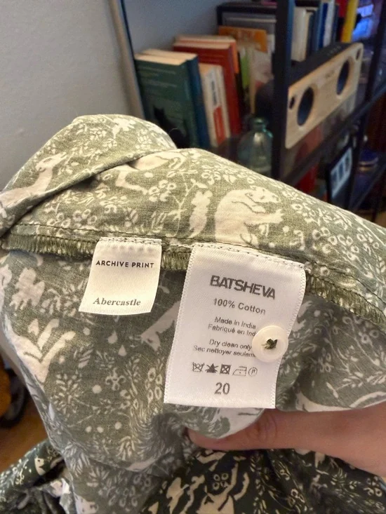 Batsheva Forest Green Printed Long Sleeve Dress - Picture 4 of 5